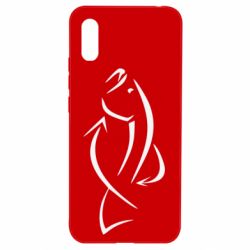 Чехол для Xiaomi Redmi 9a Силуэт рыбы - PrintSalon