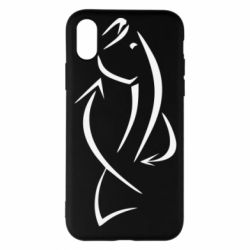 Чехол для iPhone X/Xs Силуэт рыбы - PrintSalon