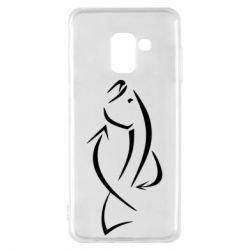 Чехол для Samsung A8 2018 Силуэт рыбы - PrintSalon