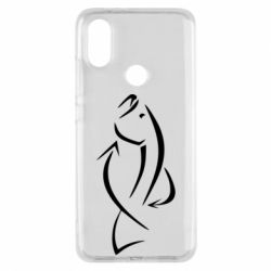 Чехол для Xiaomi Mi A2 Силуэт рыбы - PrintSalon