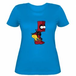 Женская футболка Simpson Kiss my Ass Deadpool - PrintSalon