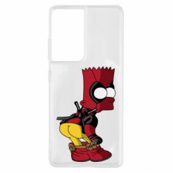 Чехол для Samsung S21 Ultra Simpson Kiss my Ass Deadpool - PrintSalon