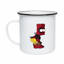 Кружка эмалированная Simpson Kiss my Ass Deadpool - PrintSalon