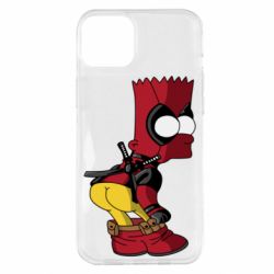 Чехол для iPhone 14 Plus Simpson Kiss my Ass Deadpool - PrintSalon