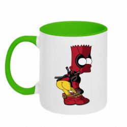 Чашка двухцветная 320ml Simpson Kiss my Ass Deadpool - PrintSalon