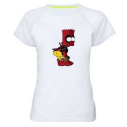 Женская футболка для спорта Simpson Kiss my Ass Deadpool - PrintSalon