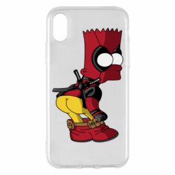 Чехол для iPhone X/Xs Simpson Kiss my Ass Deadpool - PrintSalon