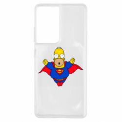 Чехол для Samsung S21 Ultra Simpson superman - PrintSalon