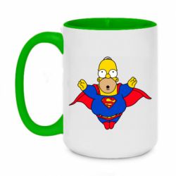 Чашка двухцветная 420ml Simpson superman - PrintSalon
