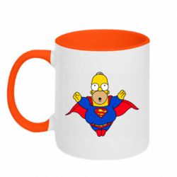 Чашка двухцветная 320ml Simpson superman - PrintSalon
