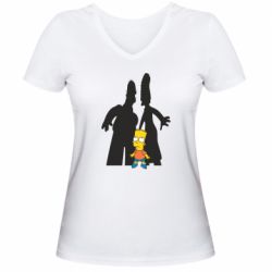 Женская футболка с V-образным вырезом Simpsons - PrintSalon