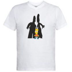 Мужская футболка  с V-образным вырезом Simpsons - PrintSalon