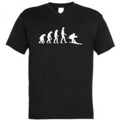 Мужская футболка  с V-образным вырезом Ski evolution - PrintSalon