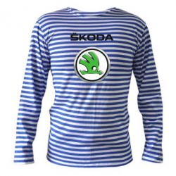 Тельняшка с длинным рукавом Skoda Logo 3D - PrintSalon