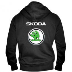 Мужское худи на молнии Skoda Logo 3D
