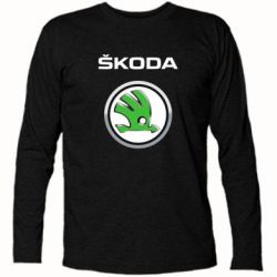 Футболка с длинным рукавом Skoda Logo 3D - PrintSalon