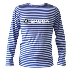 Тельняшка с длинным рукавом Skoda logo - PrintSalon