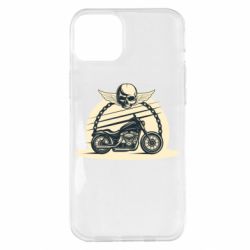 Чехол для iPhone 14 Plus Skull and Bike - PrintSalon