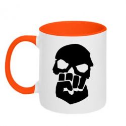 Чашка двухцветная 320ml Skull and Fist - PrintSalon