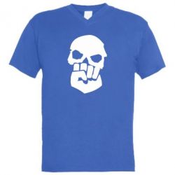 Мужская футболка  с V-образным вырезом Skull and Fist - PrintSalon