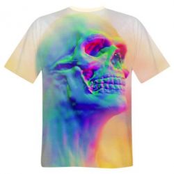 Мужская футболка 3D Skull of neon