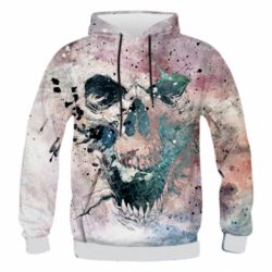 Чоловіче 3D худі Skull texture - PrintSalon