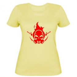 Женская футболка Skull with weapons - PrintSalon