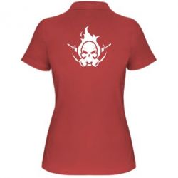 Женское поло Skull with weapons - PrintSalon