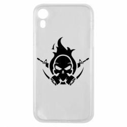 Чехол для iPhone XR Skull with weapons