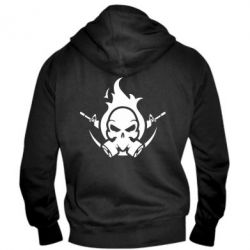 Мужское худи на молнии Skull with weapons - PrintSalon