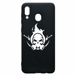 Чехол для Samsung A20 Skull with weapons - PrintSalon
