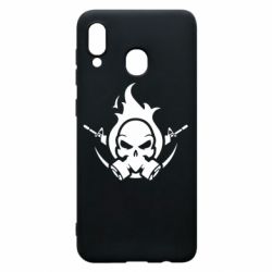 Чехол для Samsung A30 Skull with weapons - PrintSalon
