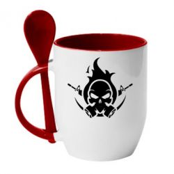 Чашка з ложкою Skull with weapons
