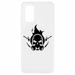 Чехол для Samsung A32 4G Skull with weapons-PrintSalon Чехол для Samsung A32 4G Skull with weapons