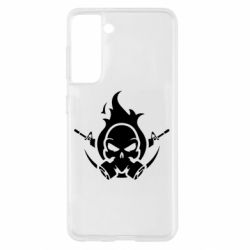 Чехол для Samsung S21 Skull with weapons-PrintSalon Чехол для Samsung S21 Skull with weapons