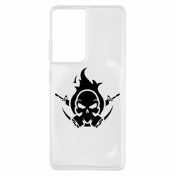 Чехол для Samsung S21 Ultra Skull with weapons - PrintSalon
