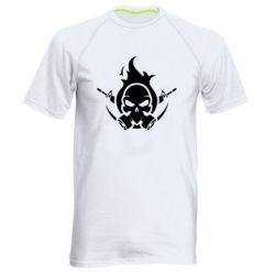 Мужская футболка для спорта Skull with weapons - PrintSalon
