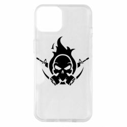 Чехол для iPhone 14 Skull with weapons-PrintSalon Чехол для iPhone 14 Skull with weapons