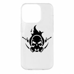 Чехол для iPhone 14 Pro Skull with weapons - PrintSalon