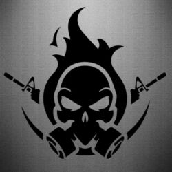 Наклейка Skull with weapons