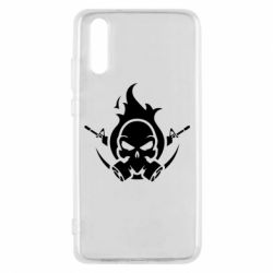Чехол для Huawei P20 Skull with weapons - PrintSalon