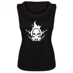Женская майка Skull with weapons - PrintSalon