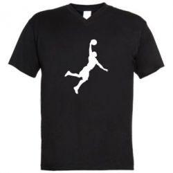 Мужская футболка  с V-образным вырезом Slam dunk - PrintSalon