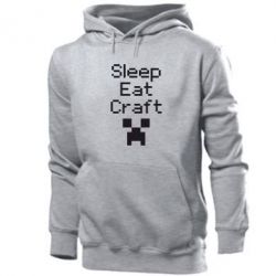 Мужское худи Sleep,eat, craft - PrintSalon