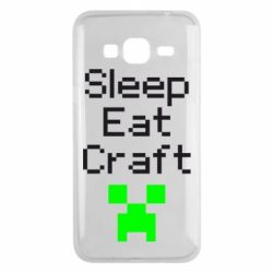 Чехол для Samsung J3 2016 Sleep,eat, craft - PrintSalon