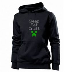 Женское худи Sleep,eat, craft - PrintSalon