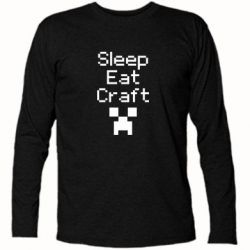 Футболка с длинным рукавом Sleep,eat, craft - PrintSalon