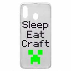 Чехол для Samsung A20 Sleep,eat, craft - PrintSalon