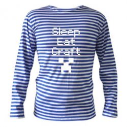 Тельняшка с длинным рукавом Sleep,eat, craft - PrintSalon