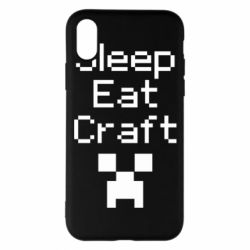 Чехол для iPhone X/Xs Sleep,eat, craft - PrintSalon